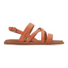 Sandale cu barete multiple si talpa joasa Karsea - Oranj -