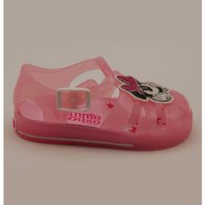 Sandale cu catarama si aplicatie cu Minnie Mouse