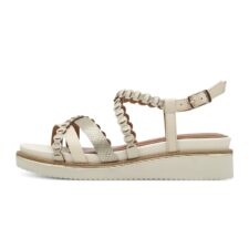 Sandale cu detalii de piele