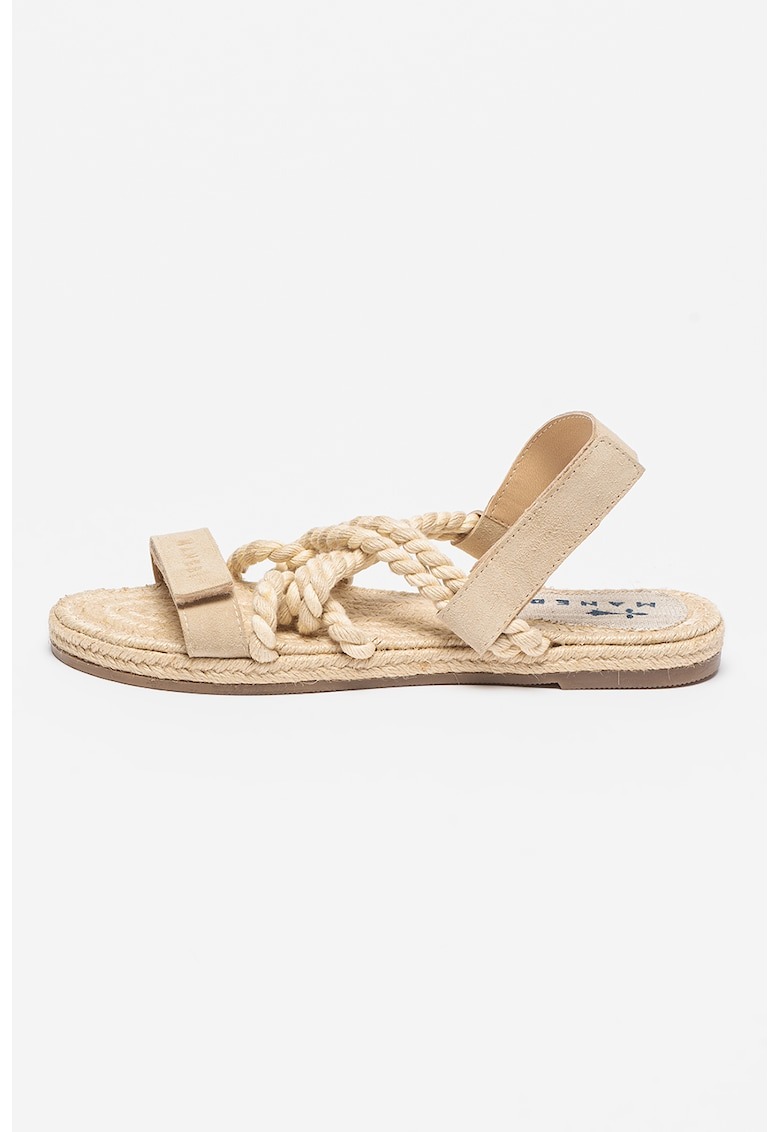 Sandale cu garnituri de piele intoarsa 1 Sandale cu garnituri de piele intoarsa