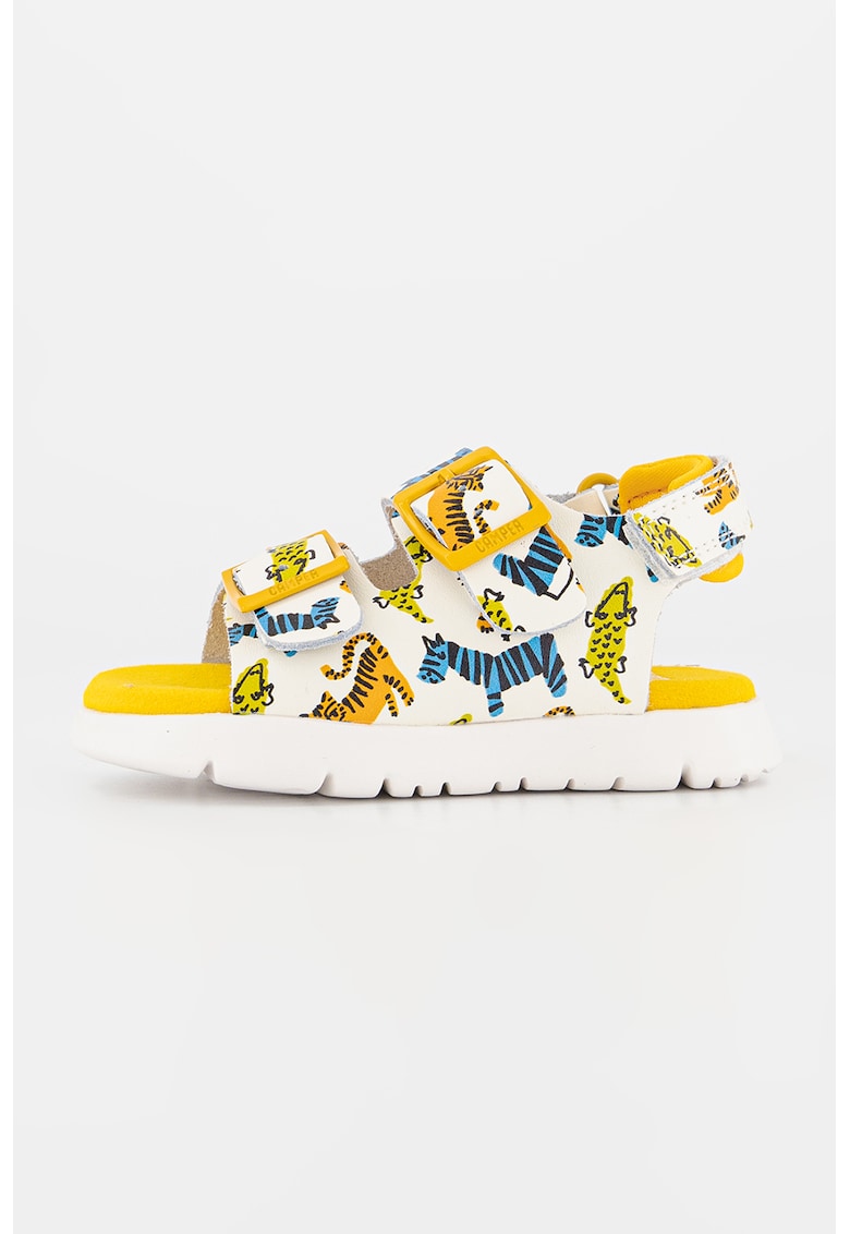 Sandale cu imprimeu si barete cu catarama 1 Sandale cu imprimeu si barete cu catarama