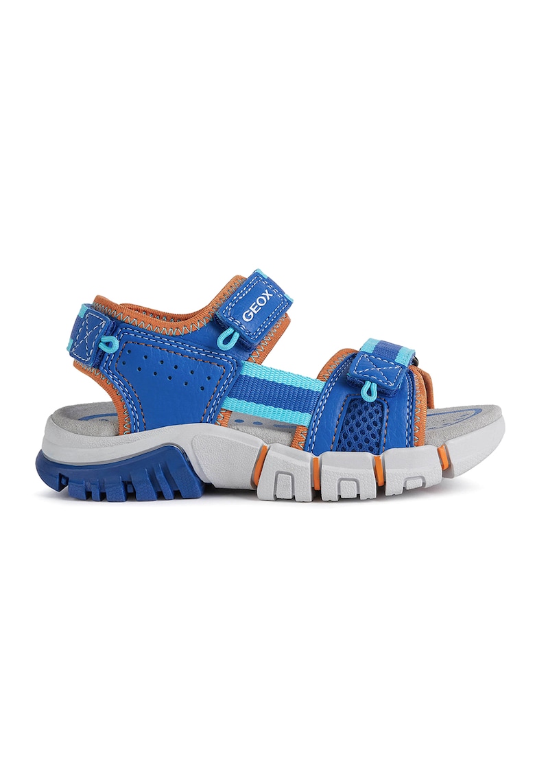 Sandale cu inchidere velcro si aspect contrastant 1 Sandale cu inchidere velcro si aspect contrastant