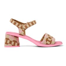 Sandale cu inchidere velcro si aspect jacquard