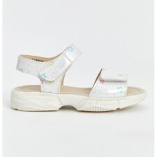 Sandale cu inchidere velcro si aspect lucios