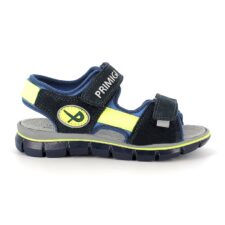 Sandale cu inchidere velcro si detalii din piele intoarsa