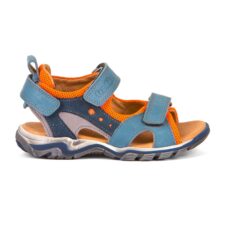 Sandale cu inchidere velcro si detaliu logo