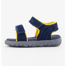 Sandale cu inchidere velcro si garnituri din piele intoarsa Nubble