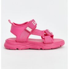 Sandale cu inchidere velcro si imprimeu Barbie
