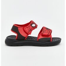 Sandale cu inchidere velcro si imprimeu Spider-Man