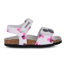 Sandale cu inchidere velcro si imprimeu cu Mickey Mouse