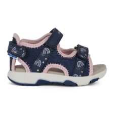 Sandale cu inchidere velcro si insertii din material textil