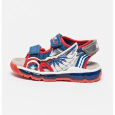 Sandale cu inchidere velcro si insertii din piele ecologica