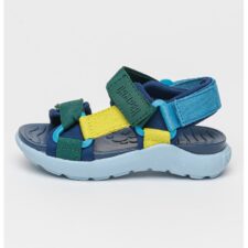 Sandale cu inchidere velcro si model colorblock Wous