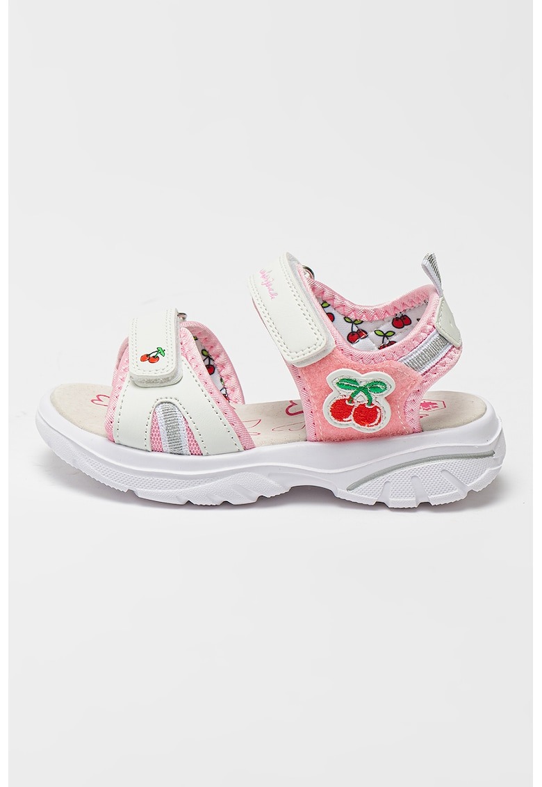 Sandale cu inchidere velcro si model cu cirese Siah 1 Sandale cu inchidere velcro si model cu cirese Siah