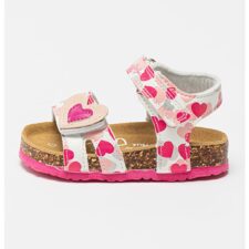 Sandale cu inchidere velcro si model cu inimi Mac