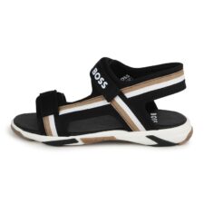 Sandale cu inchidere velcro si model in dungi