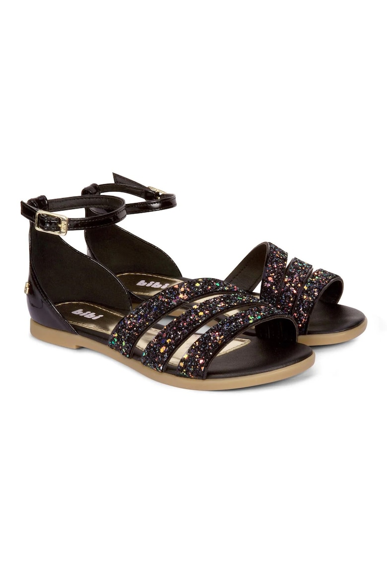 Sandale cu insertii cu particule stralucitoare Party 1 Sandale cu insertii cu particule stralucitoare Party