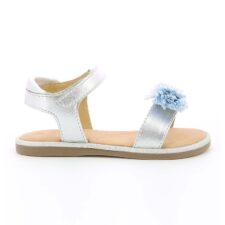Sandale cu insertii de piele - Argintiu