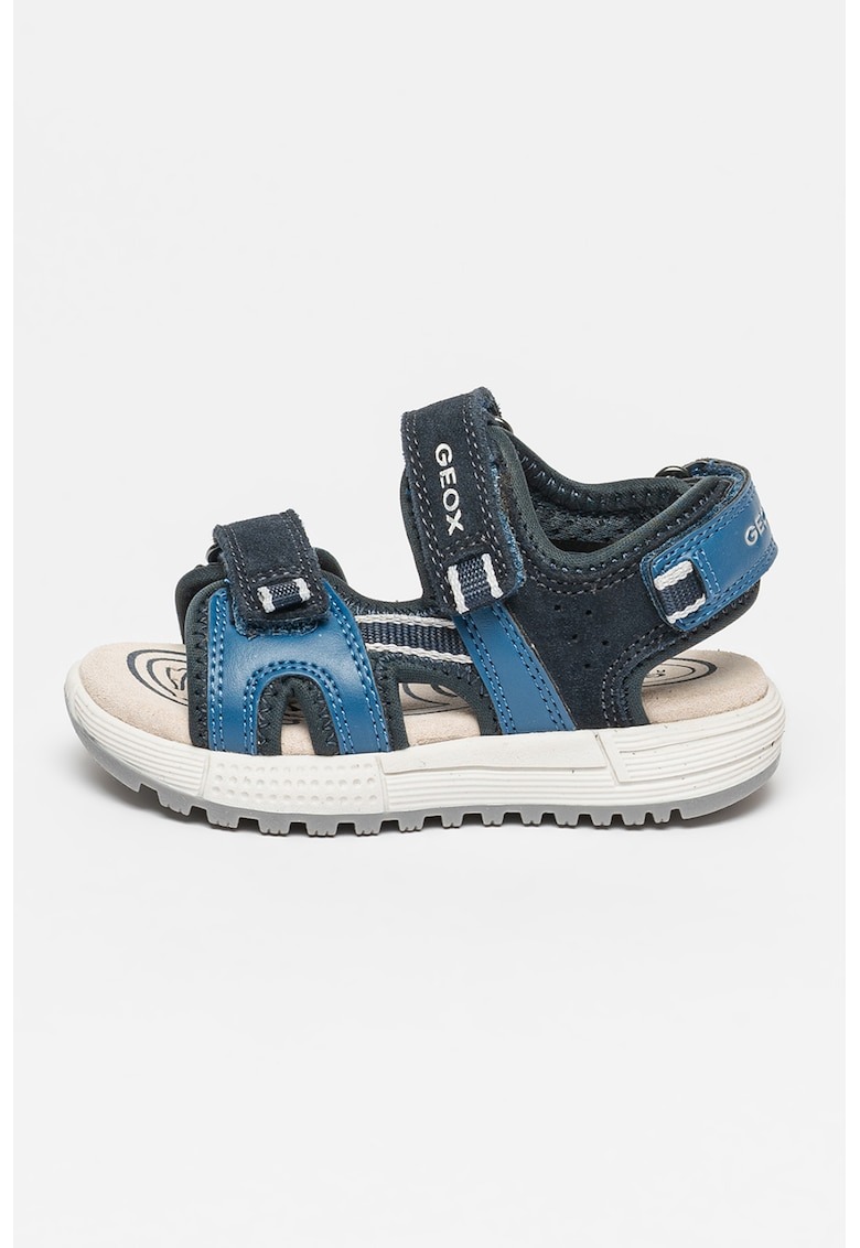 Sandale cu insertii de piele intoarsa Alben 1 Sandale cu insertii de piele intoarsa Alben