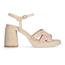 Sandale cu insertii din piele intoarsa