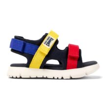 Sandale cu model colorblock si velcro