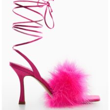 Sandale cu pene decorative Plom