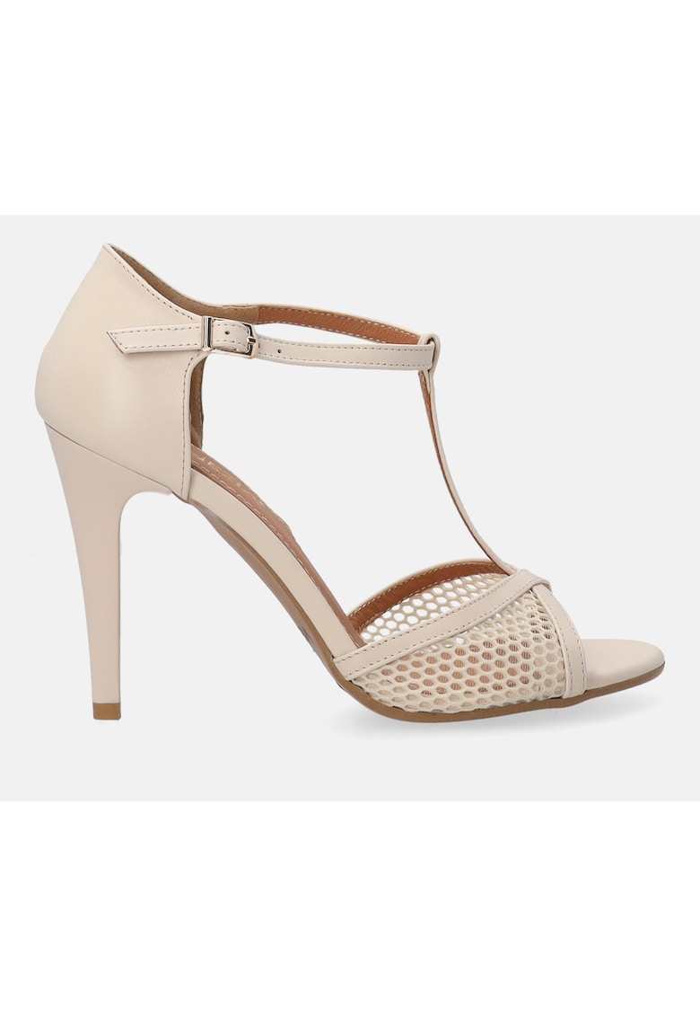 Sandale cu perforatii si toc inalt 1 Sandale cu perforatii si toc inalt