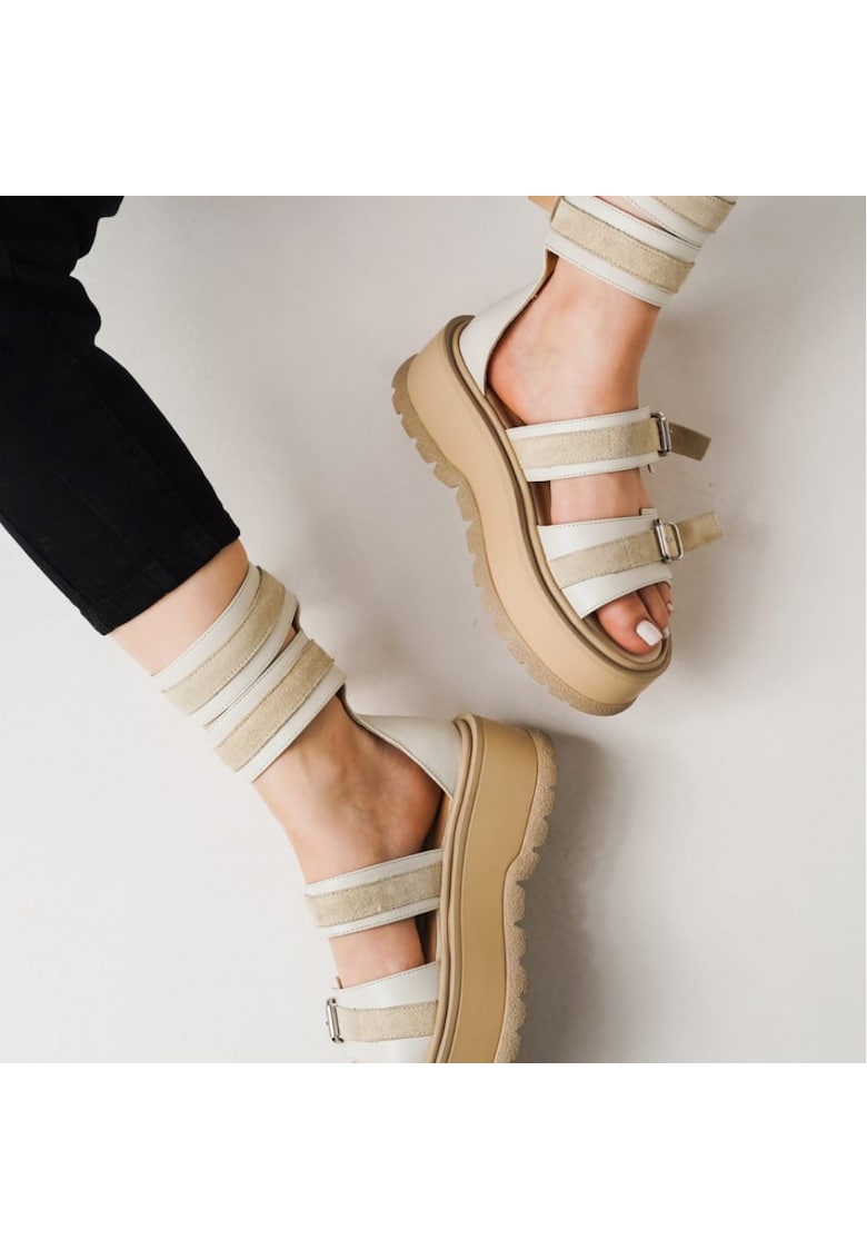 Sandale cu platforma - Baby - Bej - 1 Sandale cu platforma  - Baby - Bej -