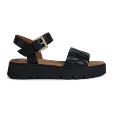 Sandale cu platforma si garnituri de piele