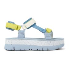 Sandale cu platforma si garnituri din piele