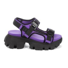 Sandale cu talpa demi-wedge si detalii contrastante