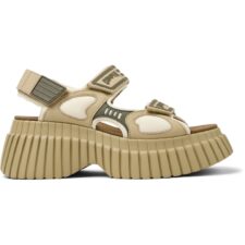 Sandale cu talpa demi-wedge si garnituri din piele