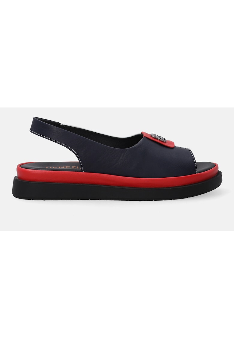 Sandale cu talpa plata si model colorblock 1 Sandale cu talpa plata si model colorblock