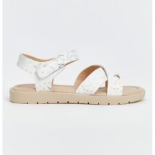 Sandale cu talpa plata si model floral