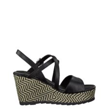 Sandale cu talpa wedge din rafie