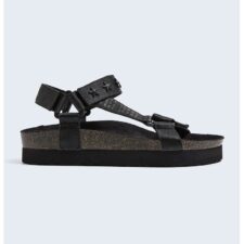 Sandale cu talpa wedge si aplicatii cu stele