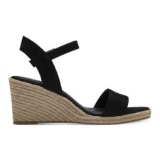 Sandale cu talpa wedge si aplicatii din iuta