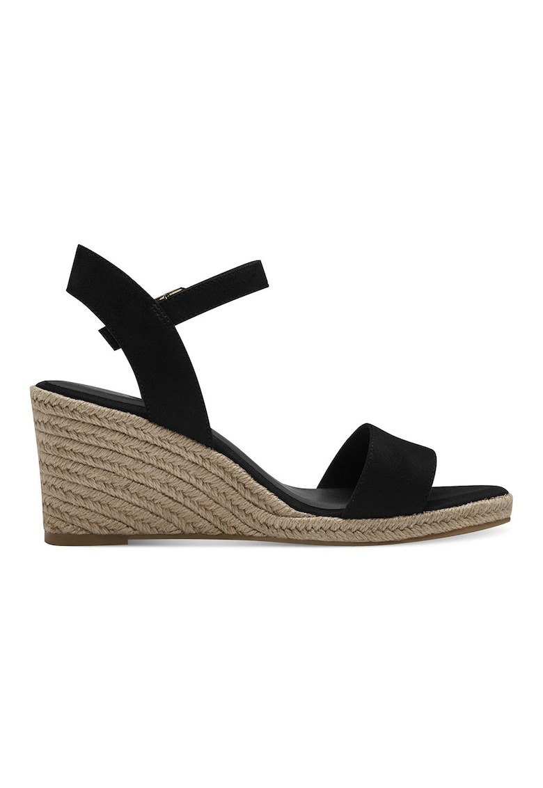 Sandale cu talpa wedge si aplicatii din iuta 1 Sandale cu talpa wedge si aplicatii din iuta