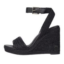 Sandale cu talpa wedge si bareta pe glezna