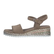 Sandale cu talpa wedge si detalii cu aplicatie din iuta