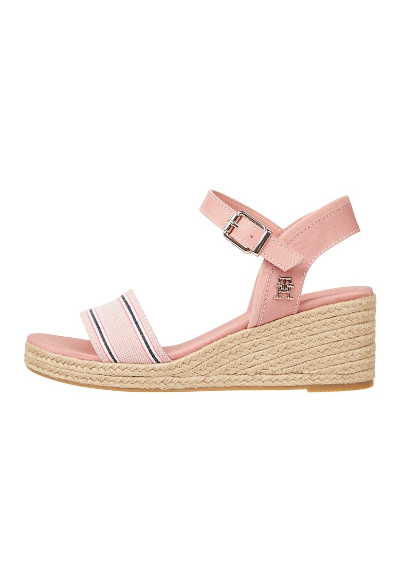 Sandale cu talpa wedge si detaliu logo 1 Sandale cu talpa wedge si detaliu logo