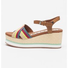 Sandale cu talpa wedge si insertii din piele ecologica Guaduas