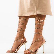 Sandale cu toc Abbondio Aurii