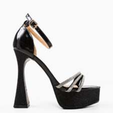 Sandale cu toc Alicia Negre