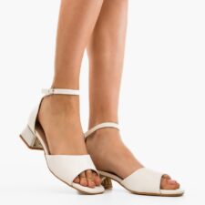 Sandale cu toc Anabelle Albe