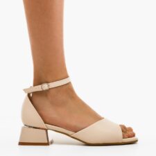 Sandale cu toc Anabelle Bej