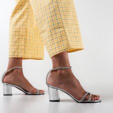 Sandale cu toc Anody Argintii