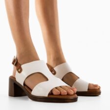 Sandale cu toc Ashton Albe