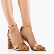 Sandale cu toc Aurora Aurii