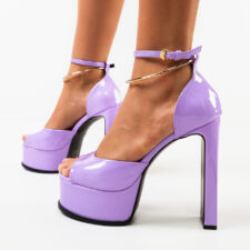 Sandale cu toc Barbie Mov